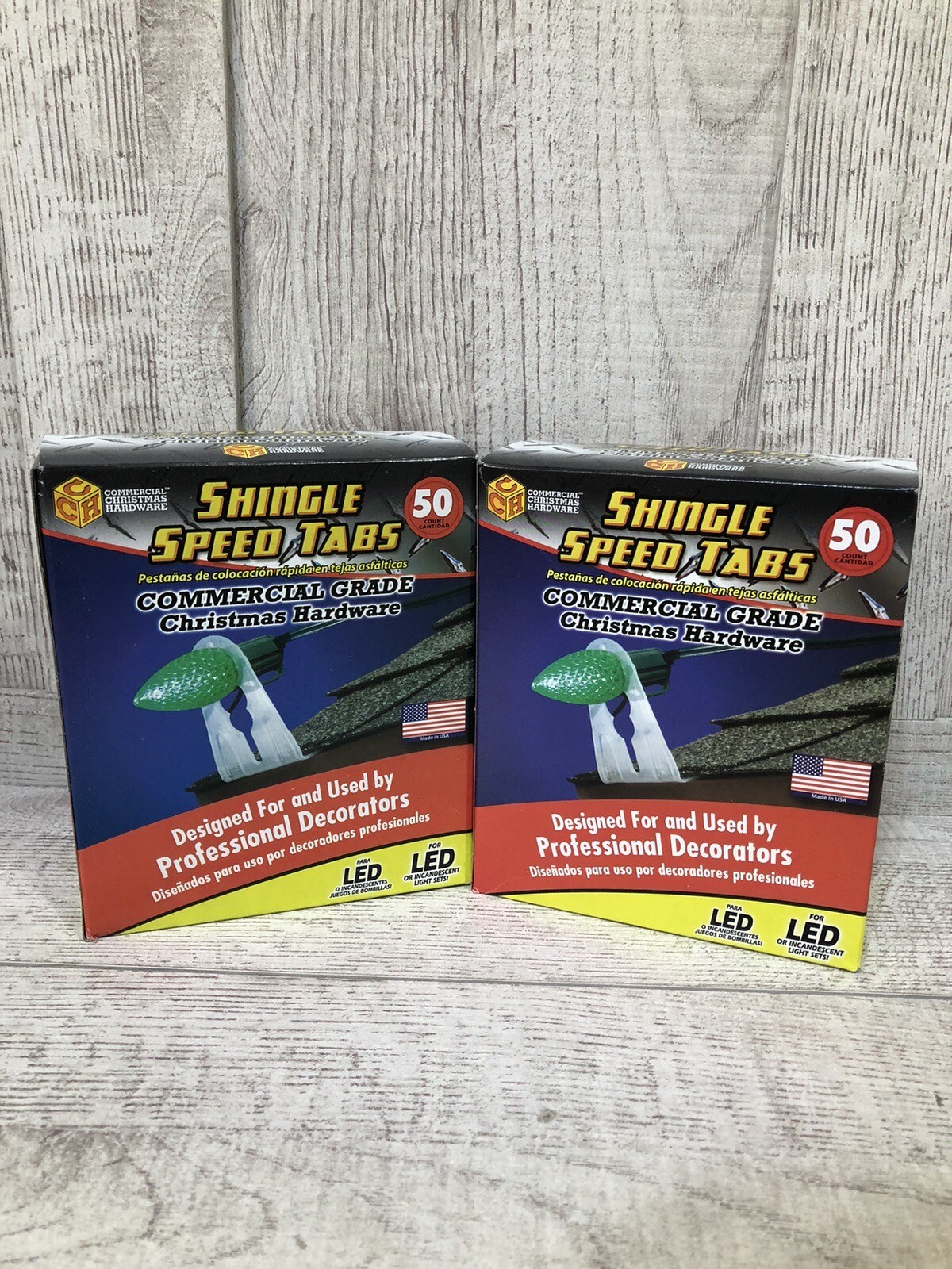 (2) 50 Shingle Speed Tabs Commercial Grade For Christmas LED Incandescent Lights gallery