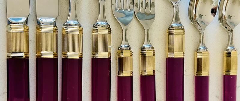 Mikasa Prisma Amethyst Flatware Misc Set Forks Spoons Knives Purple Laslo Japan gallery