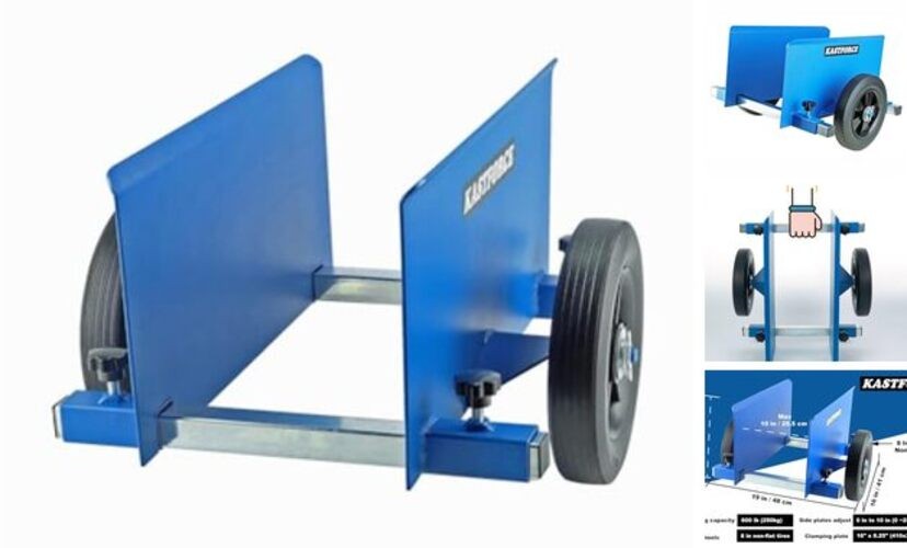 Panel Dolly, 600 Lbs Capacity, Drywall Mover with 8" Non-Flat Wheels, 0~10 gallery