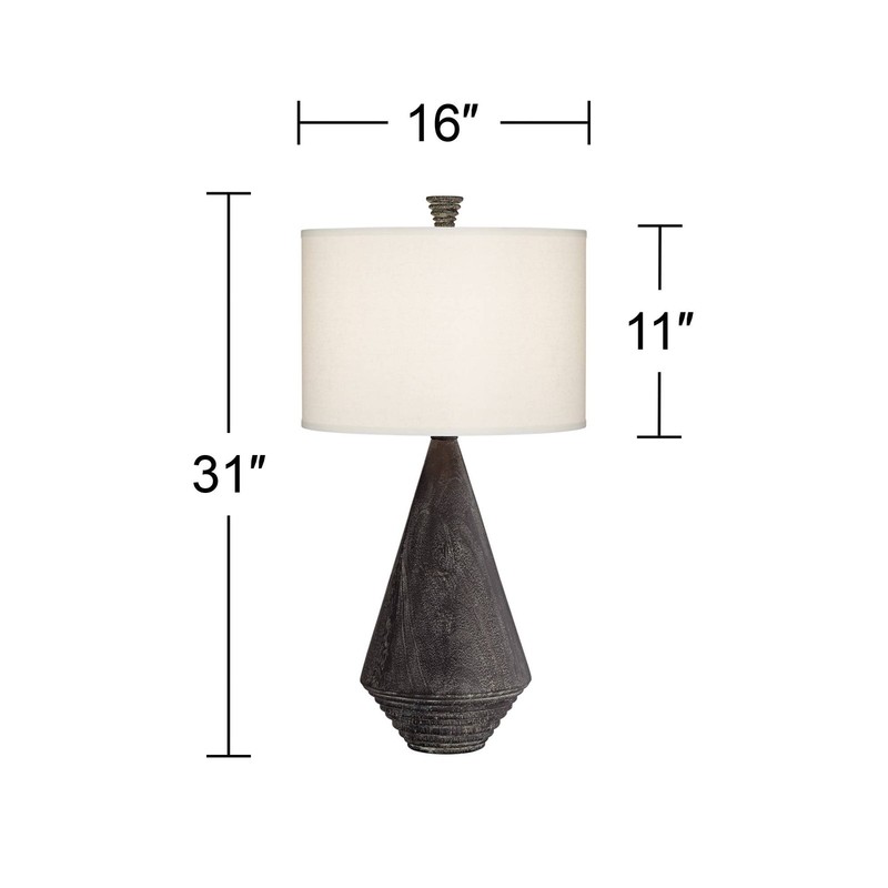 360 Lighting Adelis 31" High Textured Black Modern Pyramid Table Lamp gallery
