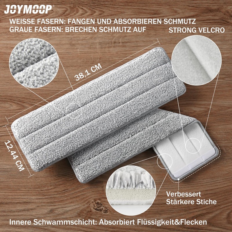 13" Microfiber Flat Mop Head Replacement Pad for Floor Mop, White, 1 Pack gallery