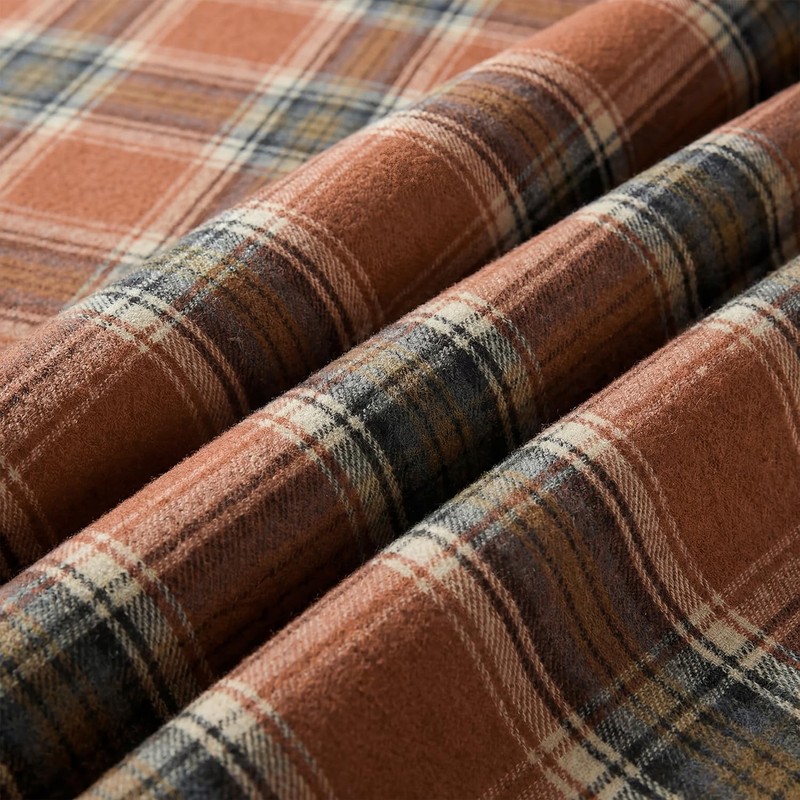 Rust Farmhouse Plaid Fall Decorative Blanket Throw, Autumn Rustic Soft Lightw... gallery