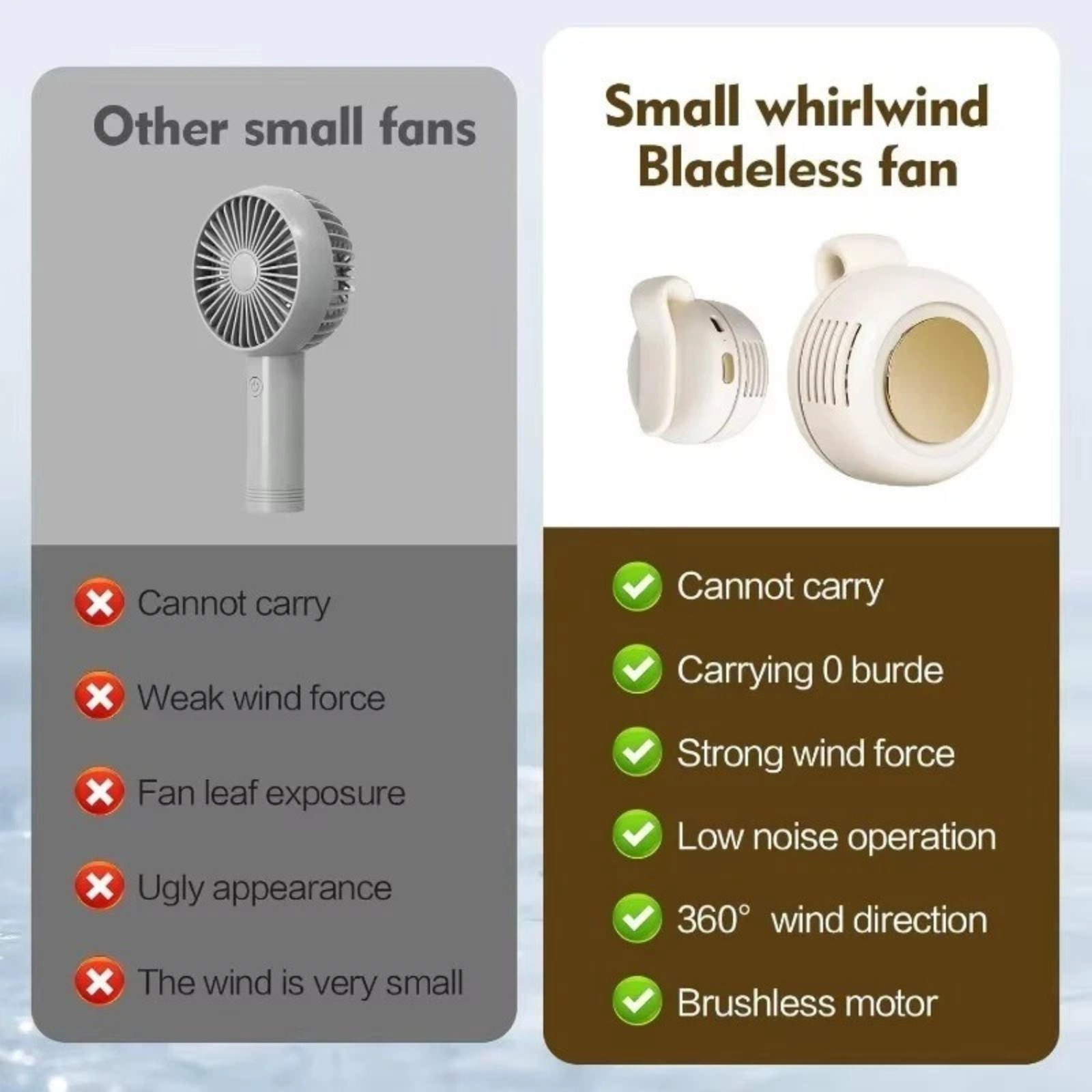 2025 New Mini Portable Silent Bladeless Fan Small Clip On Shirt Waist Adjustable gallery