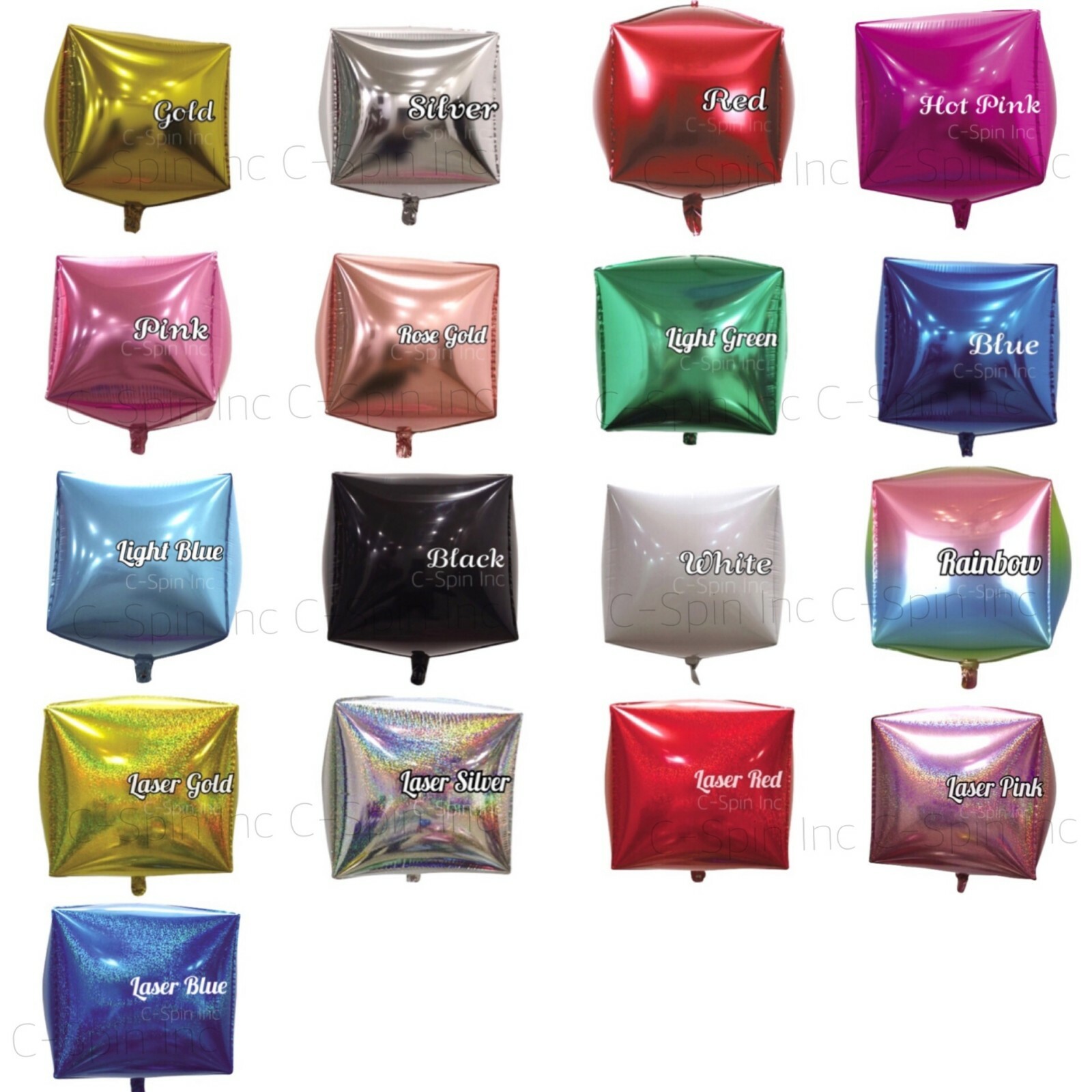 32 Color 24" 4D Square Cube Foil Balloons Mylar Balloon Party Birthday Christmas gallery