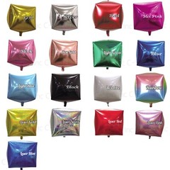 32 Color 24″ 4D Square Cube Foil Balloons Mylar Balloon Party Birthday Christmas