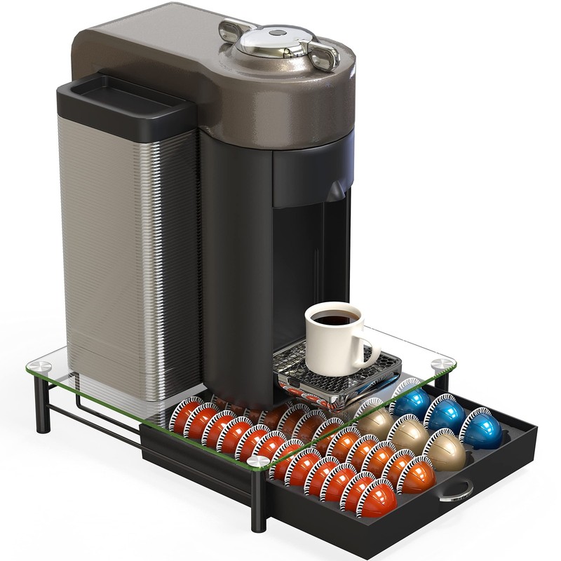Tempered Glass Nespresso Pod Holder Drawer for 24 Large or 48 Small Capsules gallery