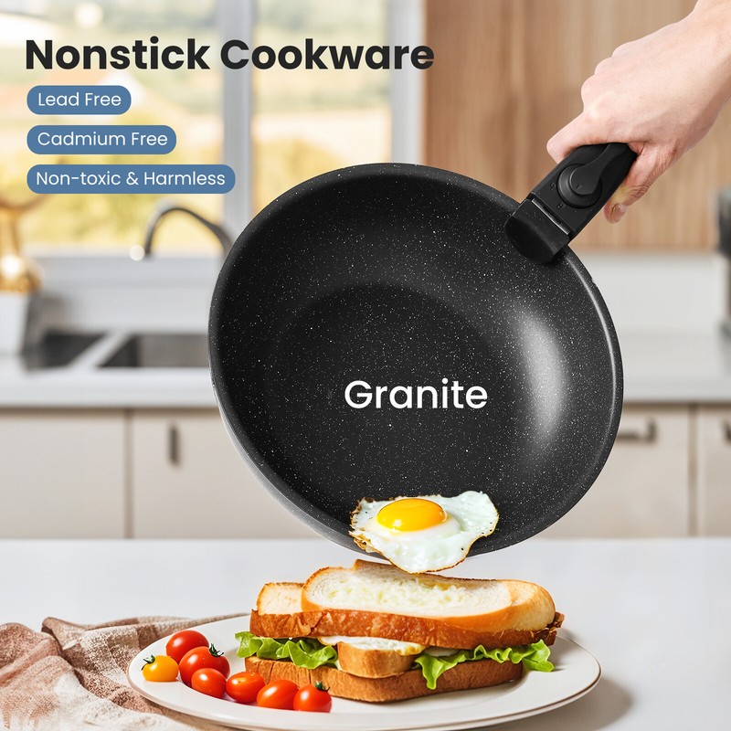 12pcs/set Non-Stick Pots Cookware w/Detachable Handle,Kitchen Pots and Pans Set gallery
