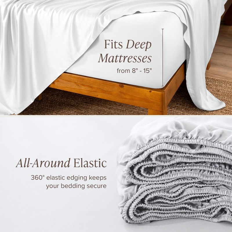 Bare Home 100% Rayon Made from Bamboo Sheet Set Deep Pocket Breathable Sheets gallery