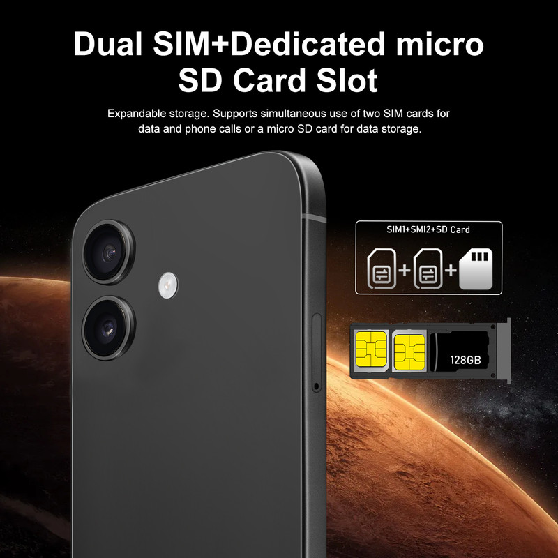 i16 Plus Factory Unlocked HD Smartphone Android 14 Dual SIM 8+256GB 8000mAh 6.8" gallery