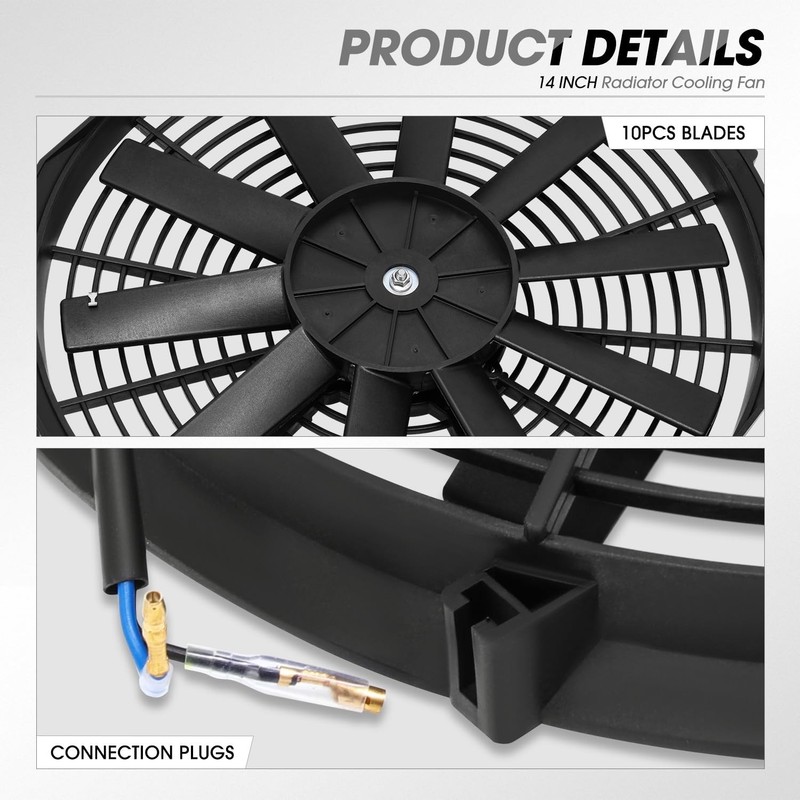 DNA MOTORING 14" High Performance Slim Electric Radiator Cooling Fan + Mount Kit gallery