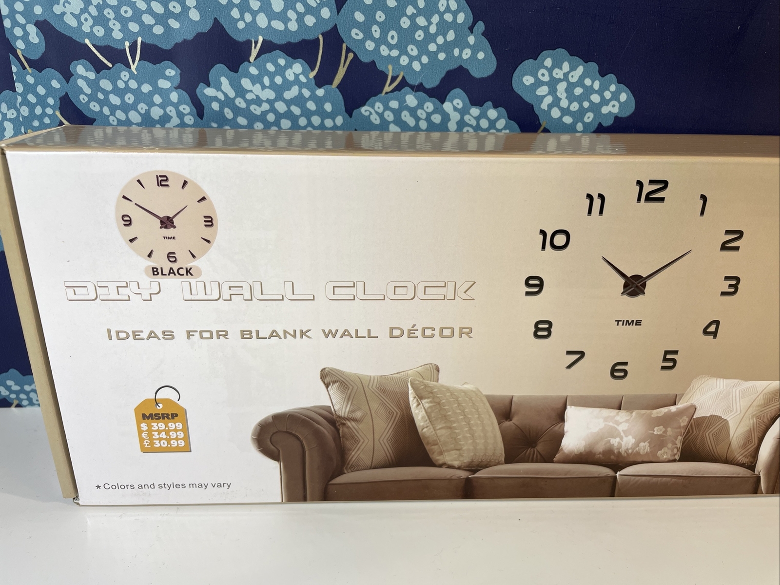 VANGOLD Frameless DIY 3D Wall Clock, Sticker / Wall Decal Clock Black gallery