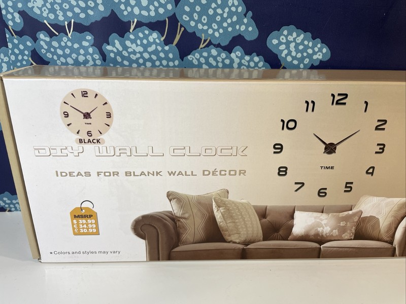VANGOLD Frameless DIY 3D Wall Clock, Sticker / Wall Decal Clock Black gallery