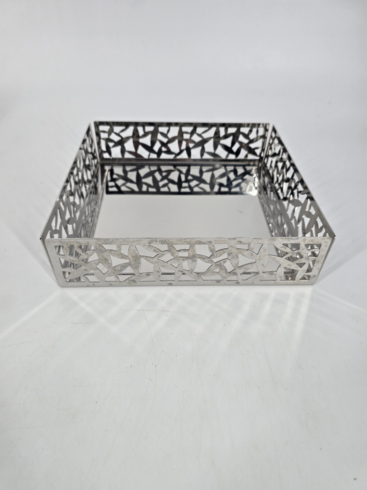 Alessi Cactus Flat Paper Napkin Holder Square Stainless Steel LPWK gallery
