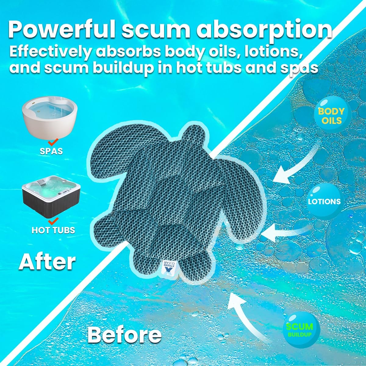Hot Tub Scum Absorber for Spa & Pool – Oil Absorbing Clean Pad, Hot Tub Acces... gallery