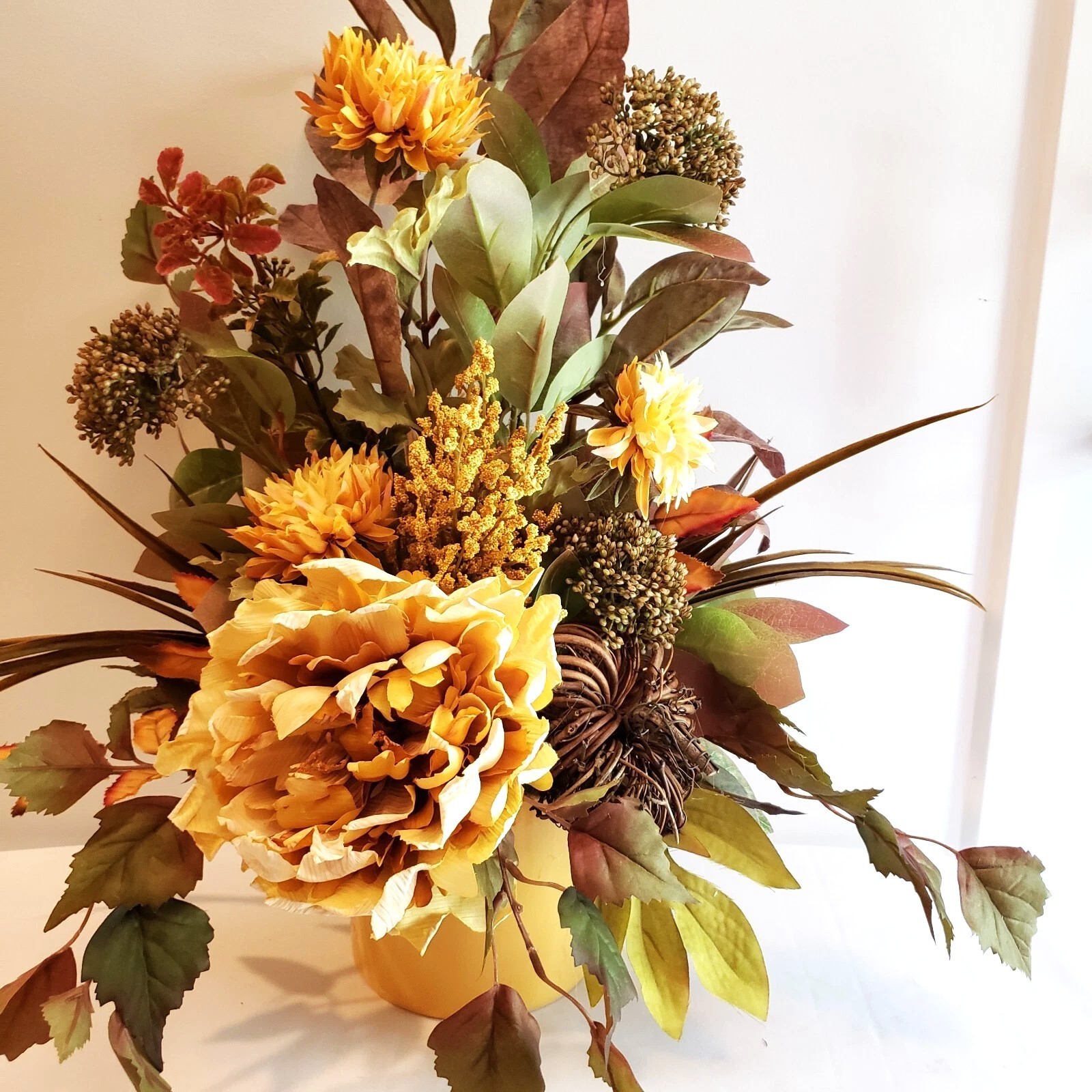 Fall Floral Centerpiece, Autumn Table Arrangement, Pumpkin Decor, Thanksgiving gallery