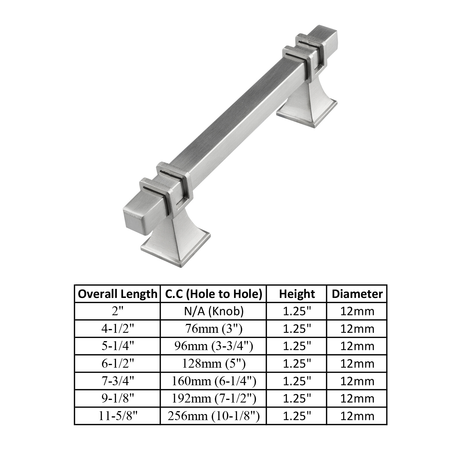 Brushed Nickel Traditional Cabinet Handles Pull Kitchen Hardware Stainless Steel gallery