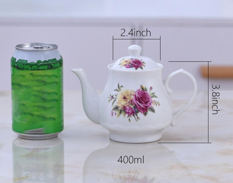 Small Teapot Flower Ceramic Tea Pot For 1 Person Use 13oz 400ml Drinkware Gift gallery