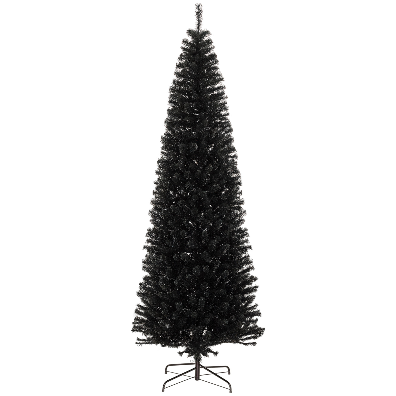 8' Unlit Pencil Christmas Tree Holiday Decor with Stand, Black gallery