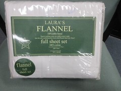 LAURAS 100% Cotton Solid Flannel Sheet Set Cozy, Deep Pocket Sheets FULL WHITE