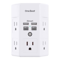 5 Outlet Extender Surge Protector Multi Plug Wall Adapter USB Charger Ports with