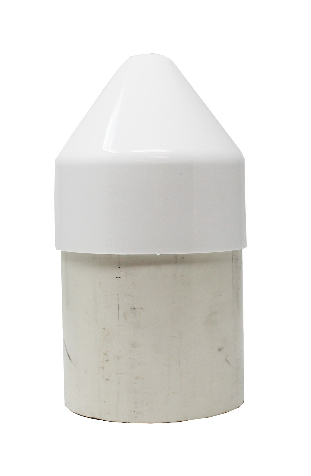 White Plastic PVC Pipe 4" Cone Style Cap for 4" Schedule 40 PVC Pipe gallery