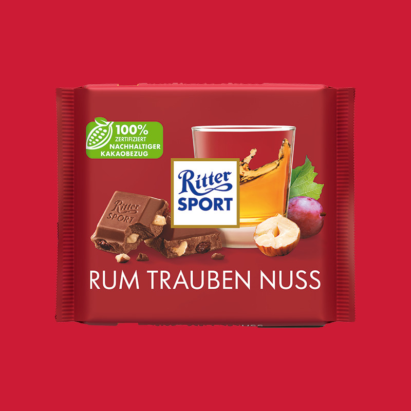 Ritter Sport Rum Raisin Hazelnut Chocolate 3.5 Oz / 100 gr (Pack of 12) gallery