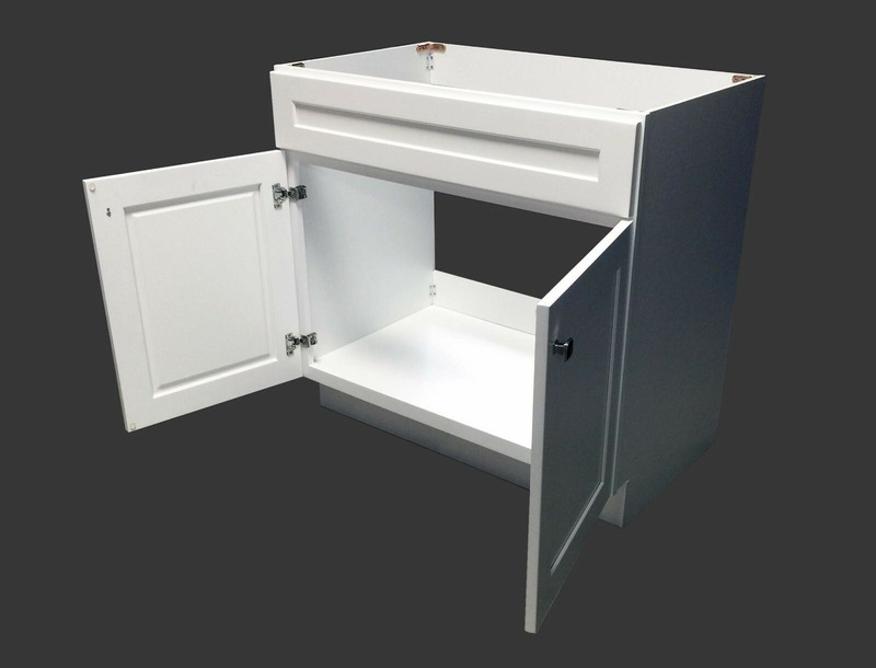 White Shaker Bathroom Vanity Base Cabinet 30"w x 21"d x 34.5"h WS-V3021 gallery