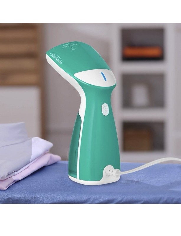 Sunbeam 1000W Compact Handheld Garment Steamer w/ Brush NWB Travel Size gallery