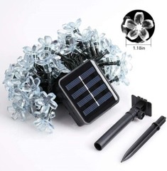 Solar String Flower Lights Outdoor Waterproof Fairy Light Decorations For Garden