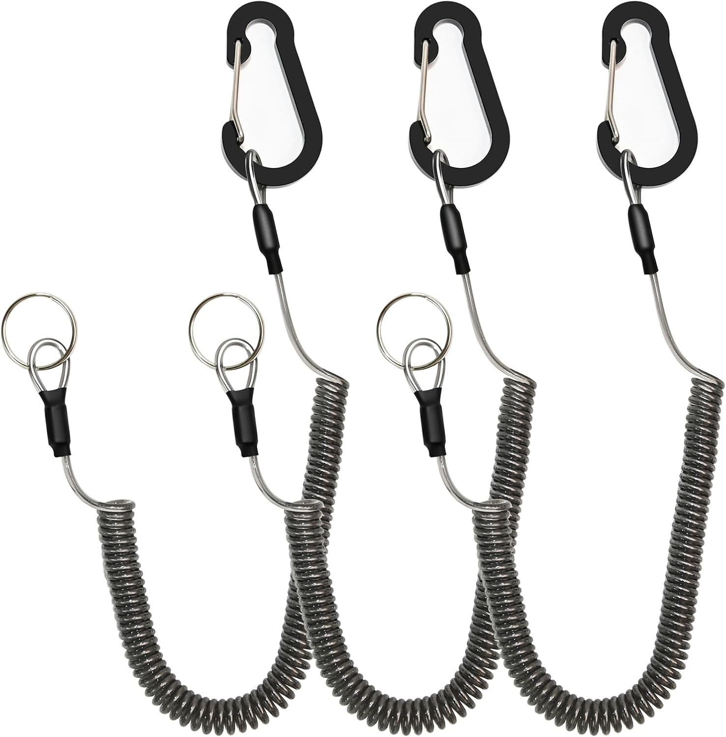 Retractable Safety Lanyards Coiled Lanyard with Aluminum Hook and Quick Release gallery