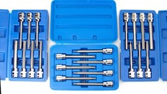 21pc VCT 3/8″ DRIVE MM SAE EXTRA LONG 4-1/2″ LONG HEX TORX BIT SOCKET SET