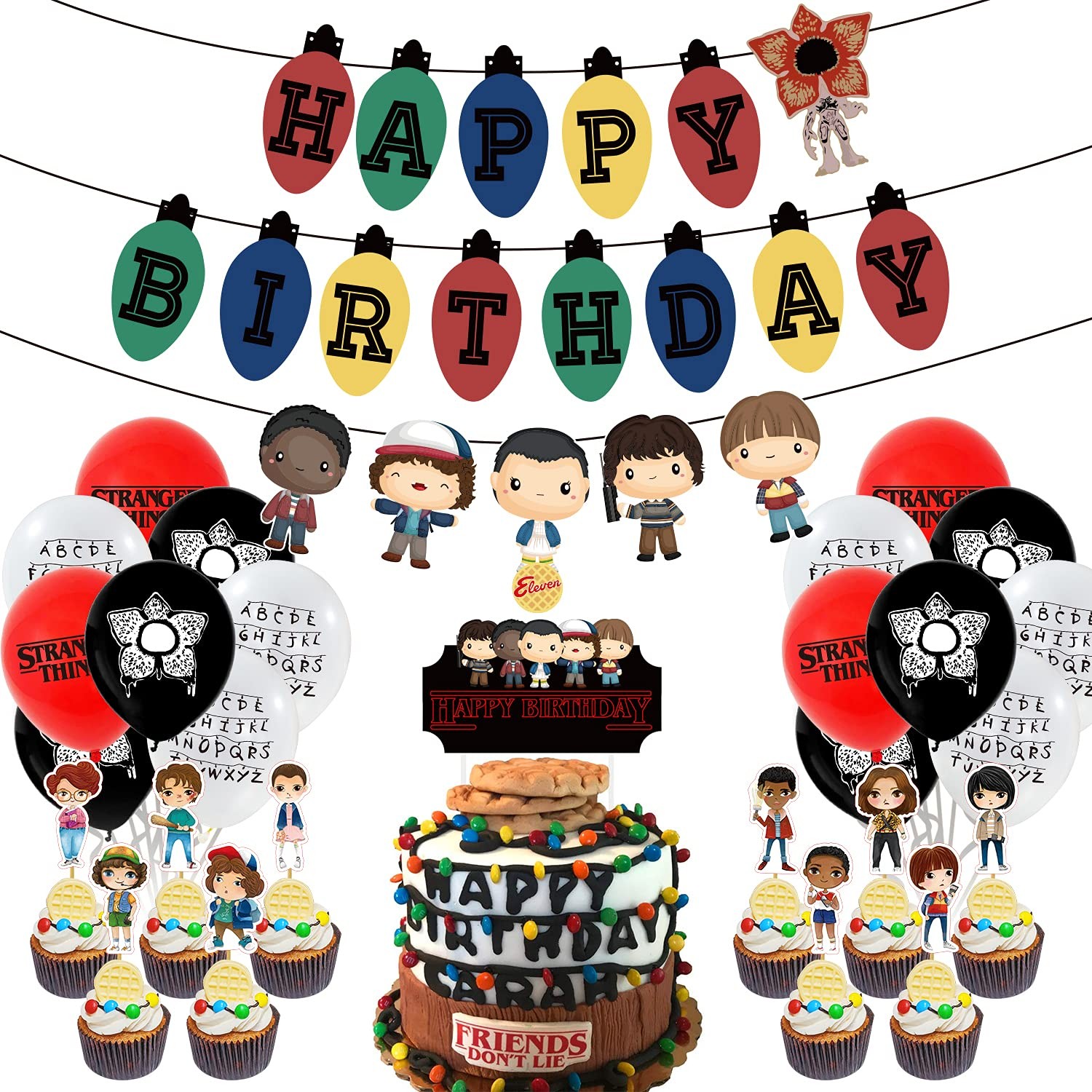 Stranger Things Party Decorations Birthday Party Supplies Set Cute Cartoon gallery