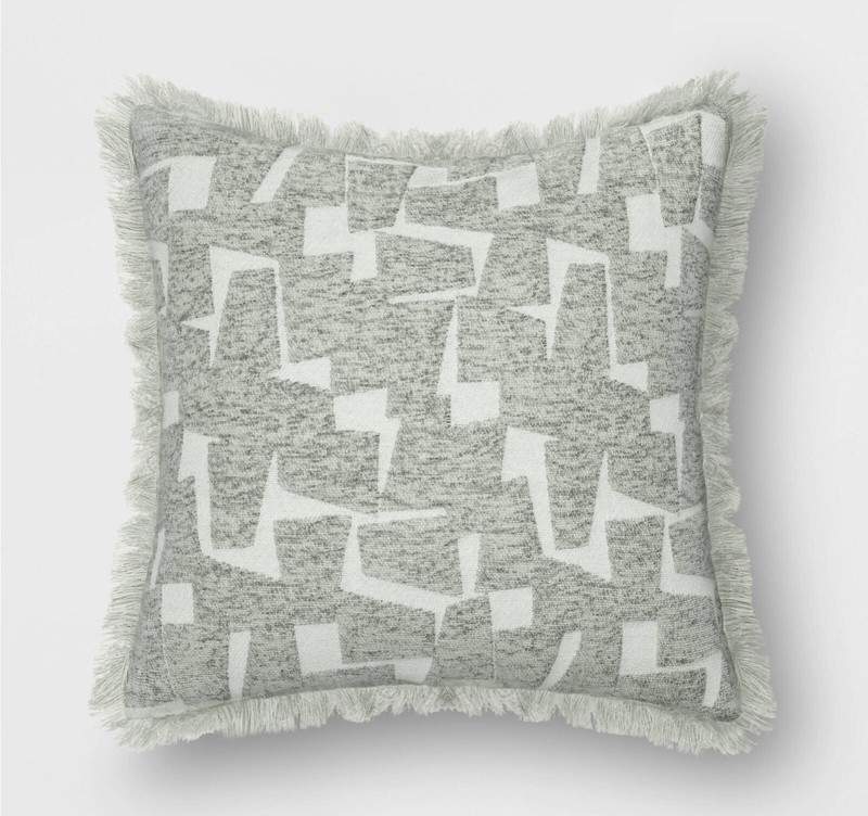 🏯 Threshold Geometric Patterned Cut Velvet Luxury Jacquard Throw Pillow🆕SET 2 gallery