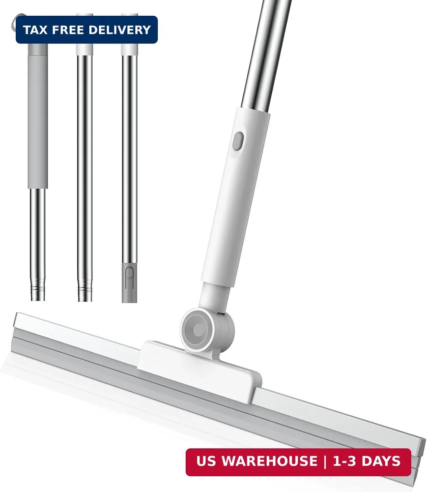 nacena Floor Squeegee, 52-in Adjustable Long Handle Squeegee for Floor Water Rem