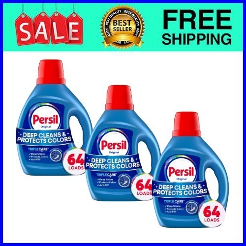 Persil Deep Clean Liquid Laundry Detergent, Original, 84 fl oz, 64 loads,3pack gallery