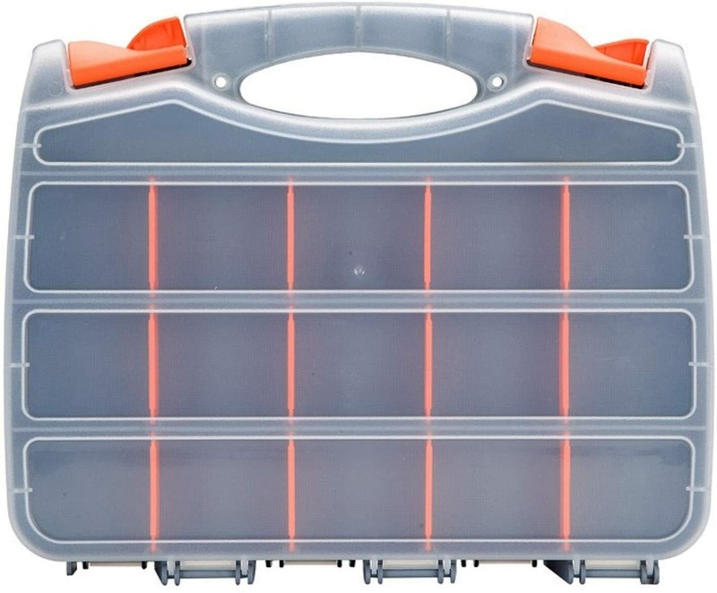 2 Sided Customizable Craft Storage Box Adjustable Dividers Carrying Case 12in gallery