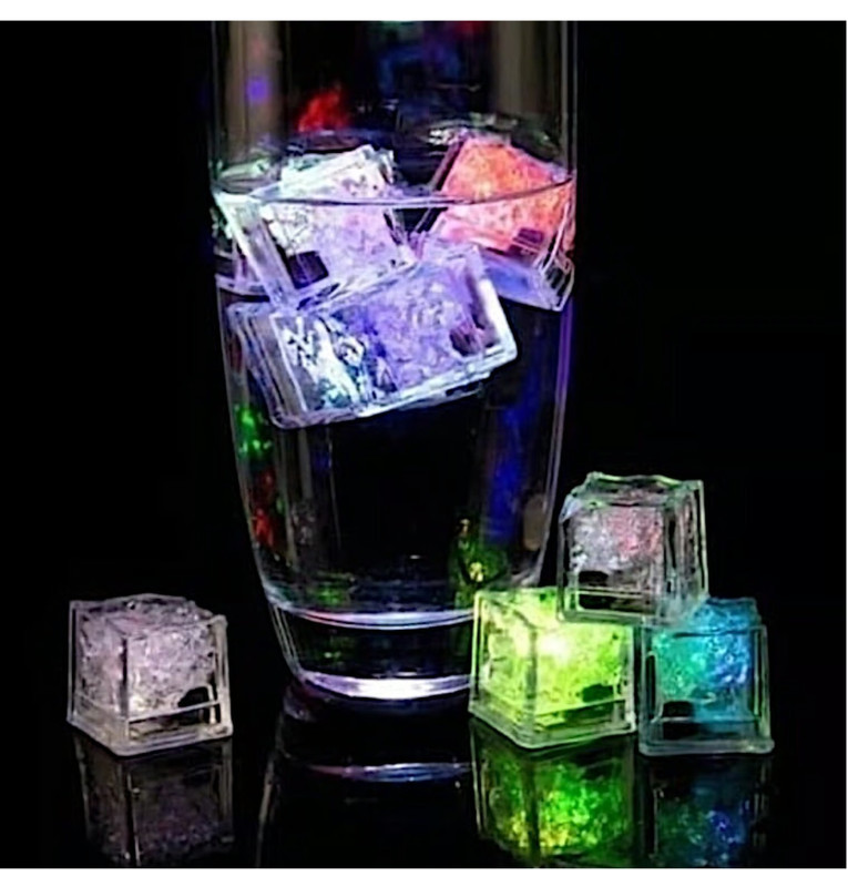 48 Flashing LED Ice Cubes Reusable Light Up Drink Cubes Party Bar Lights gallery