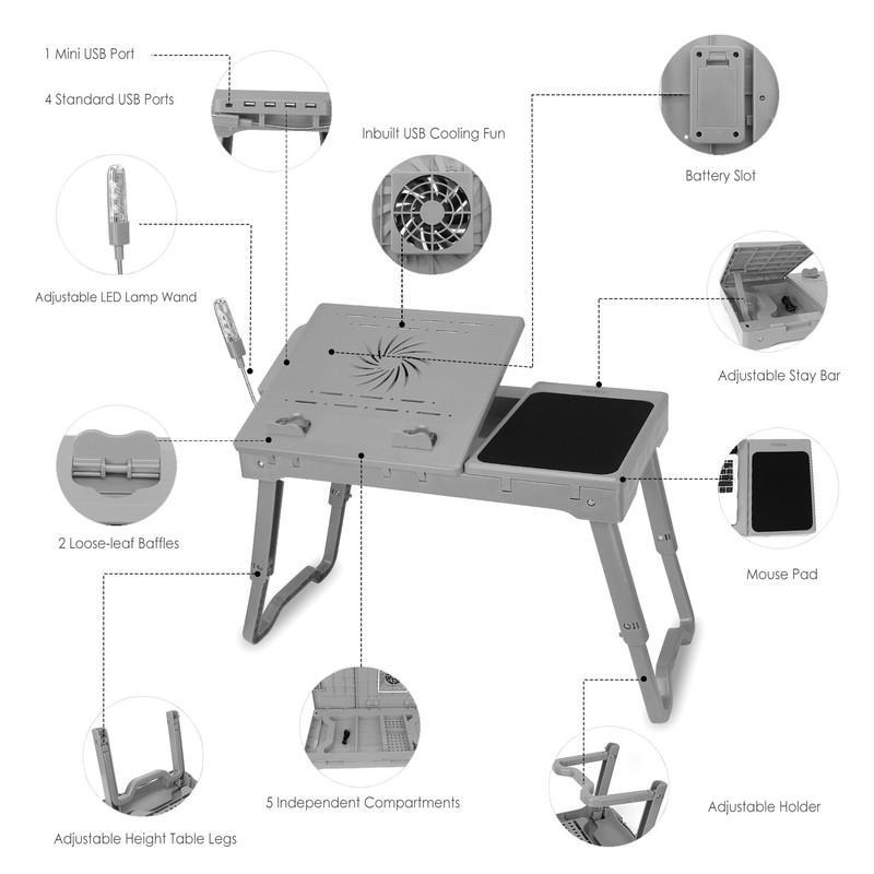 Portable Laptop Notebook Table Foldable Stand Sofa Bed Lap Tray Computer Desk gallery