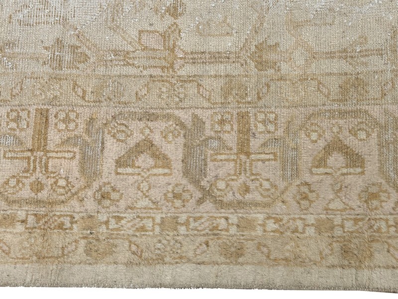12x15 Authentic Antique Turkish Oushak Rug Tone-on-Tone Beige c.1880 gallery