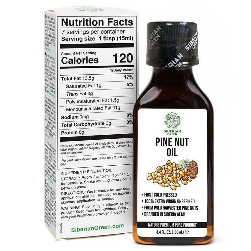 Siberian Pine Nut Oil 100% Extra Virgin Cold Pressed Unrefined 100 ml 3.4 oz gallery
