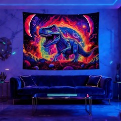 UV Reactive Blacklight Tapestry Dinosaur Jurassic Park Wall Decor 59″x78.7″