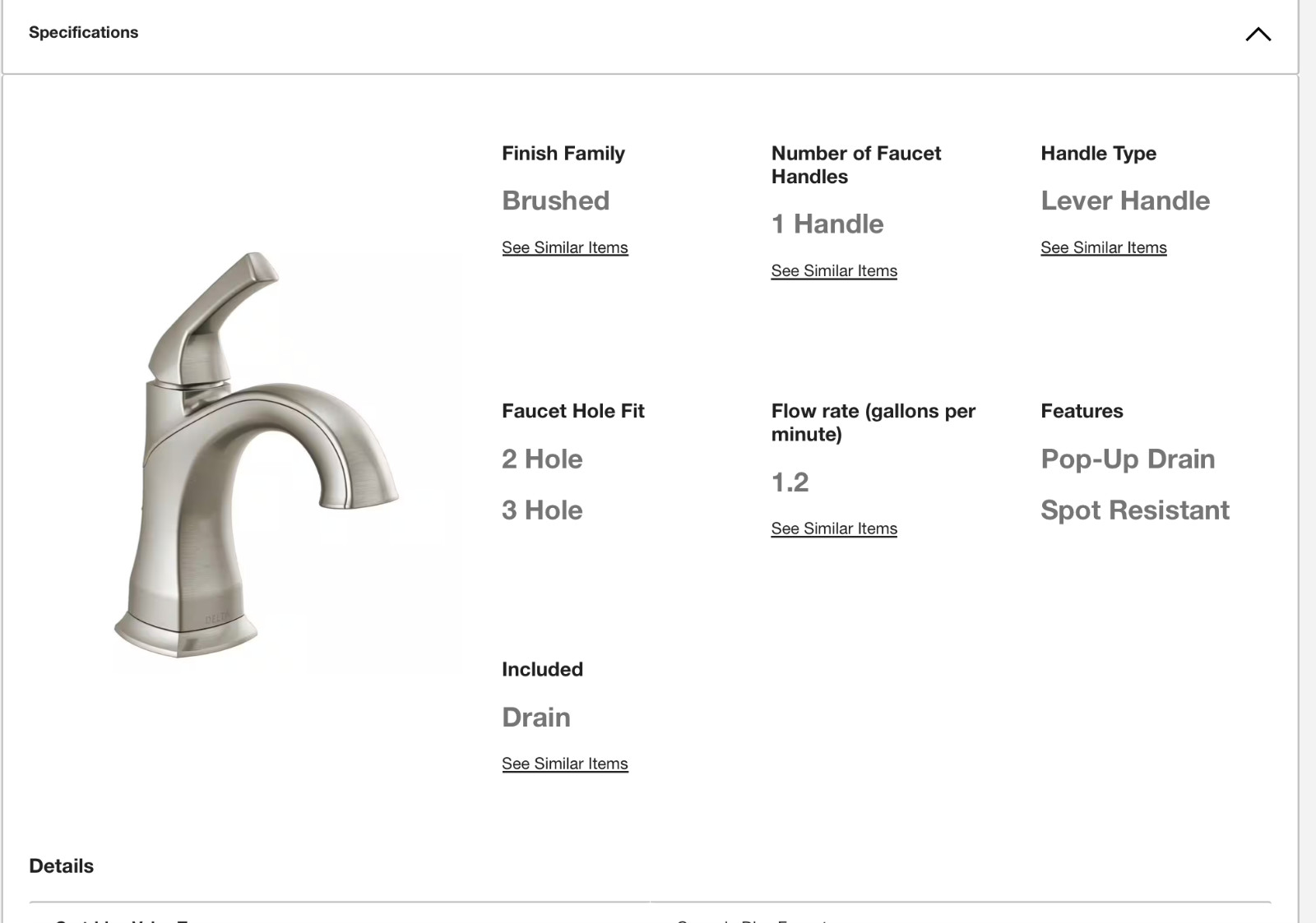 Delta Portwood Single Hole Single-Handle Bathroom Faucet Brushed Nickel gallery