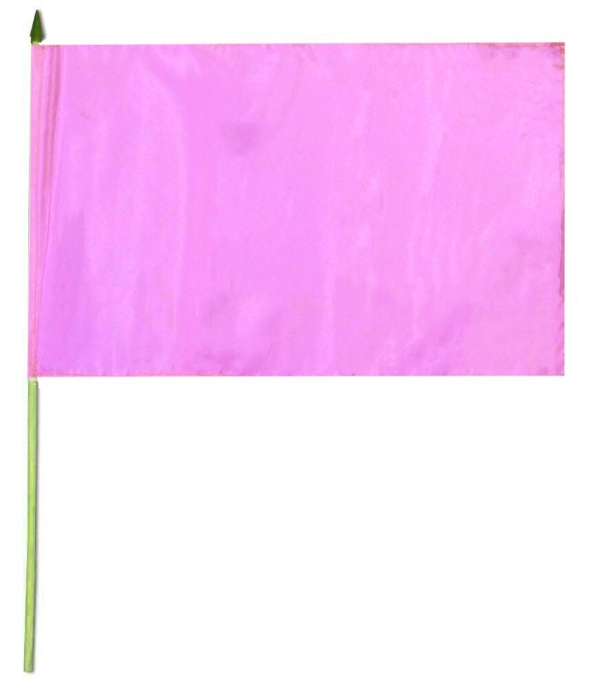 Pink Plain Solid Color 12x18 12"x18" Stick Flag 24" Wood Staff