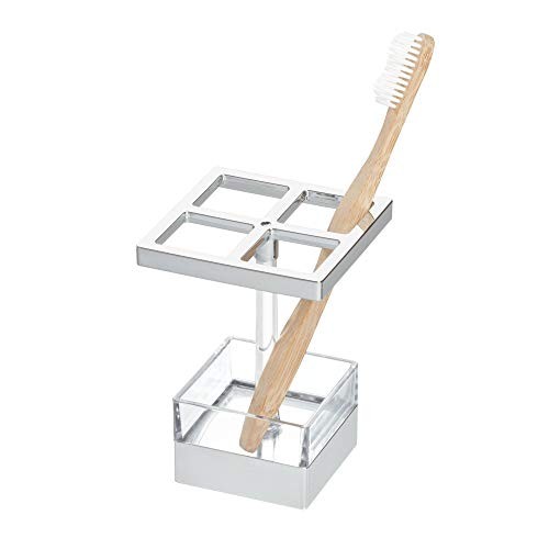 iDesign Clarity Metal and Plastic Toothbrush Holder Stand for Bathroom Vanity gallery