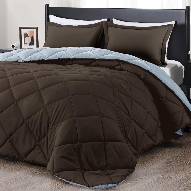 Soft Brown and Blue Twin Comforter Set gallery
