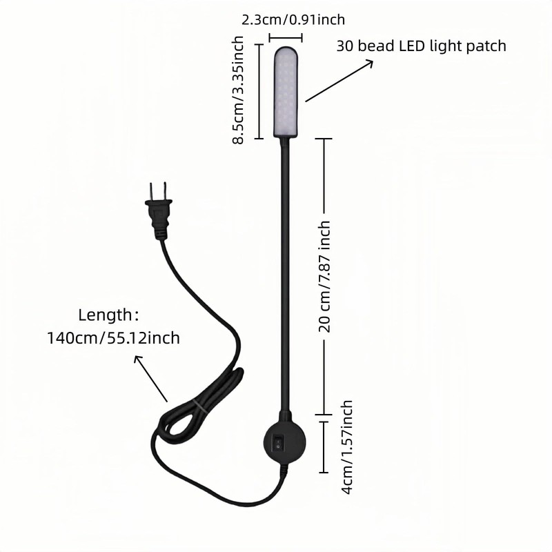 30 LED Sewing Machine Light with Super Strong Magnetic 55.12 Inches, Black gallery