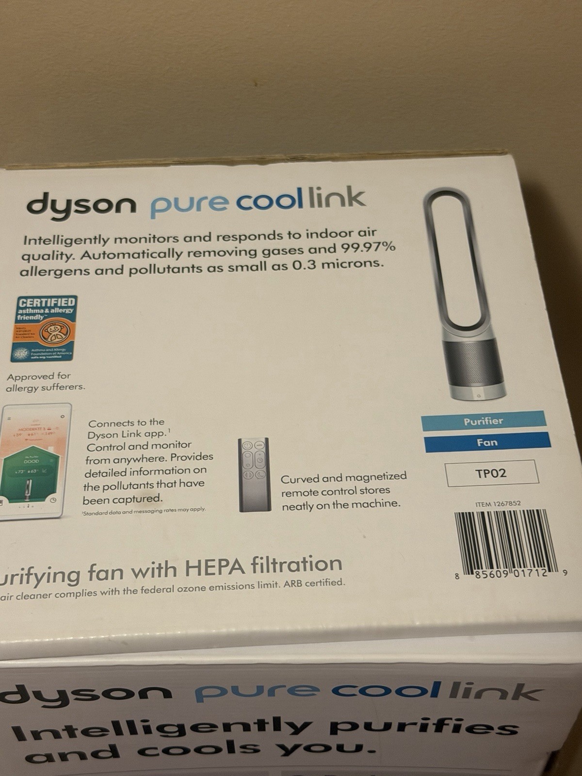 Dyson Pure Cool Link TP02 Wi-Fi Enabled Air Purifier White/Silver gallery