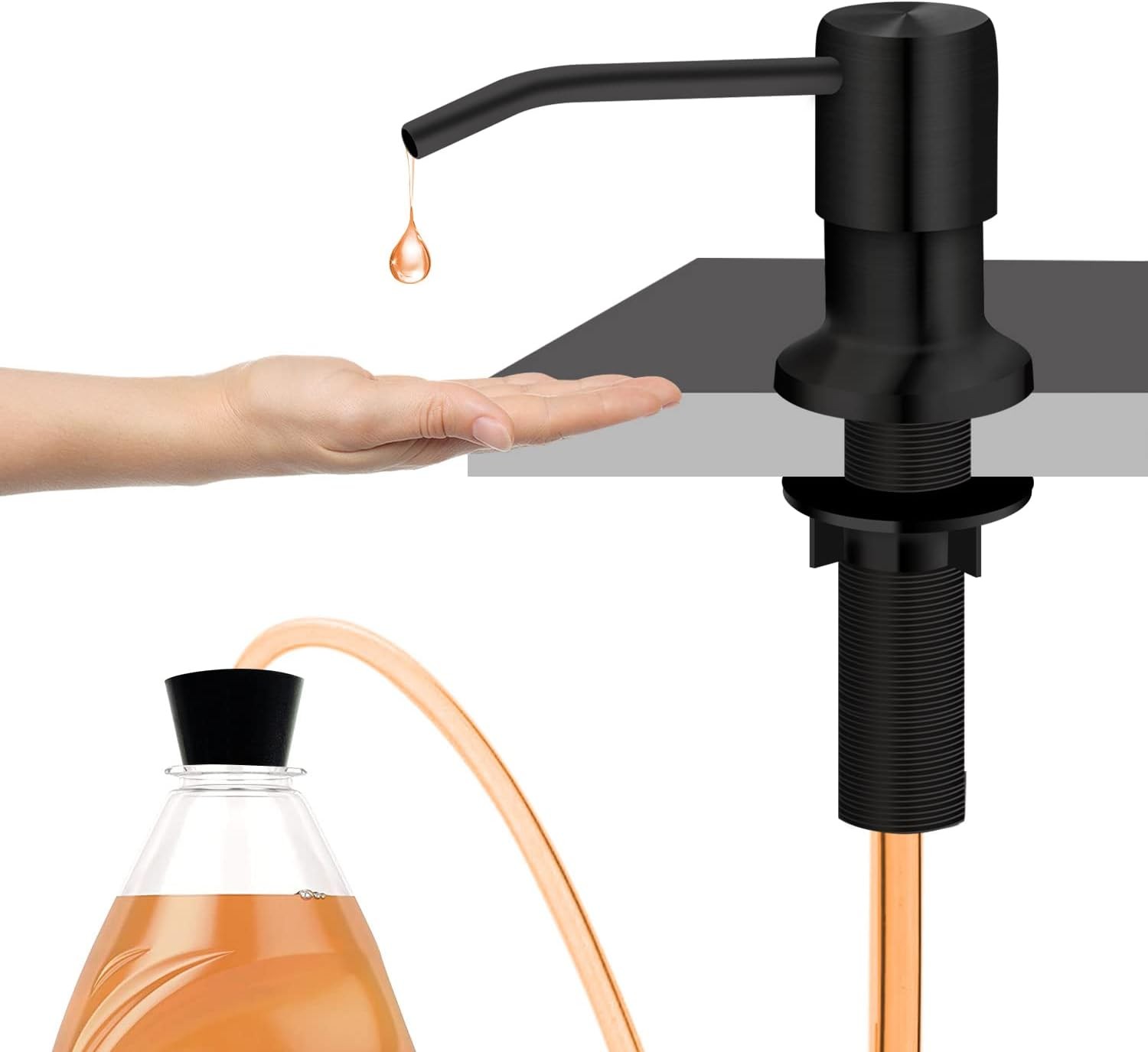 Built In Kitchen Sink Soap Dispenser With 47" Extension Tube kit Soap Dispenser gallery