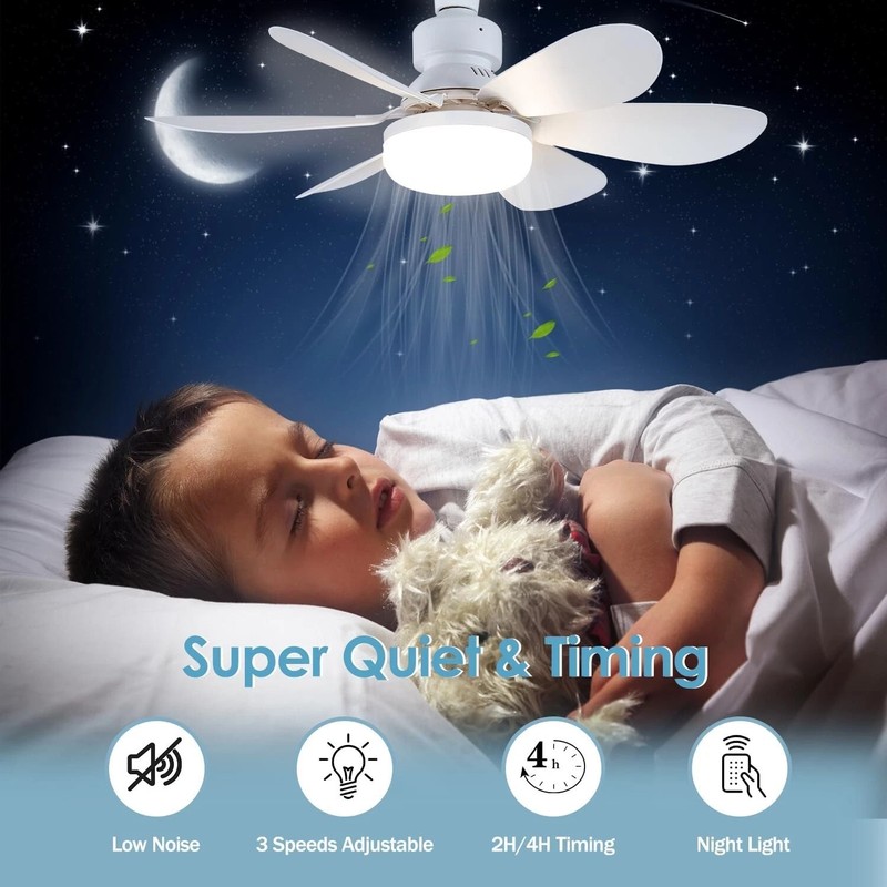 Socket Fan Light Ceiling Fans With Lights And Remote Dimmable LED Ceiling Fan US gallery