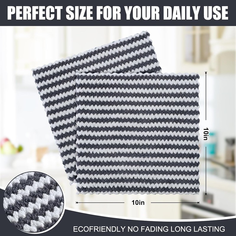 12 Pack Kitchen Dish Cloths, Ultra Soft and Absorbent Dish Towels, Reusable Fast gallery
